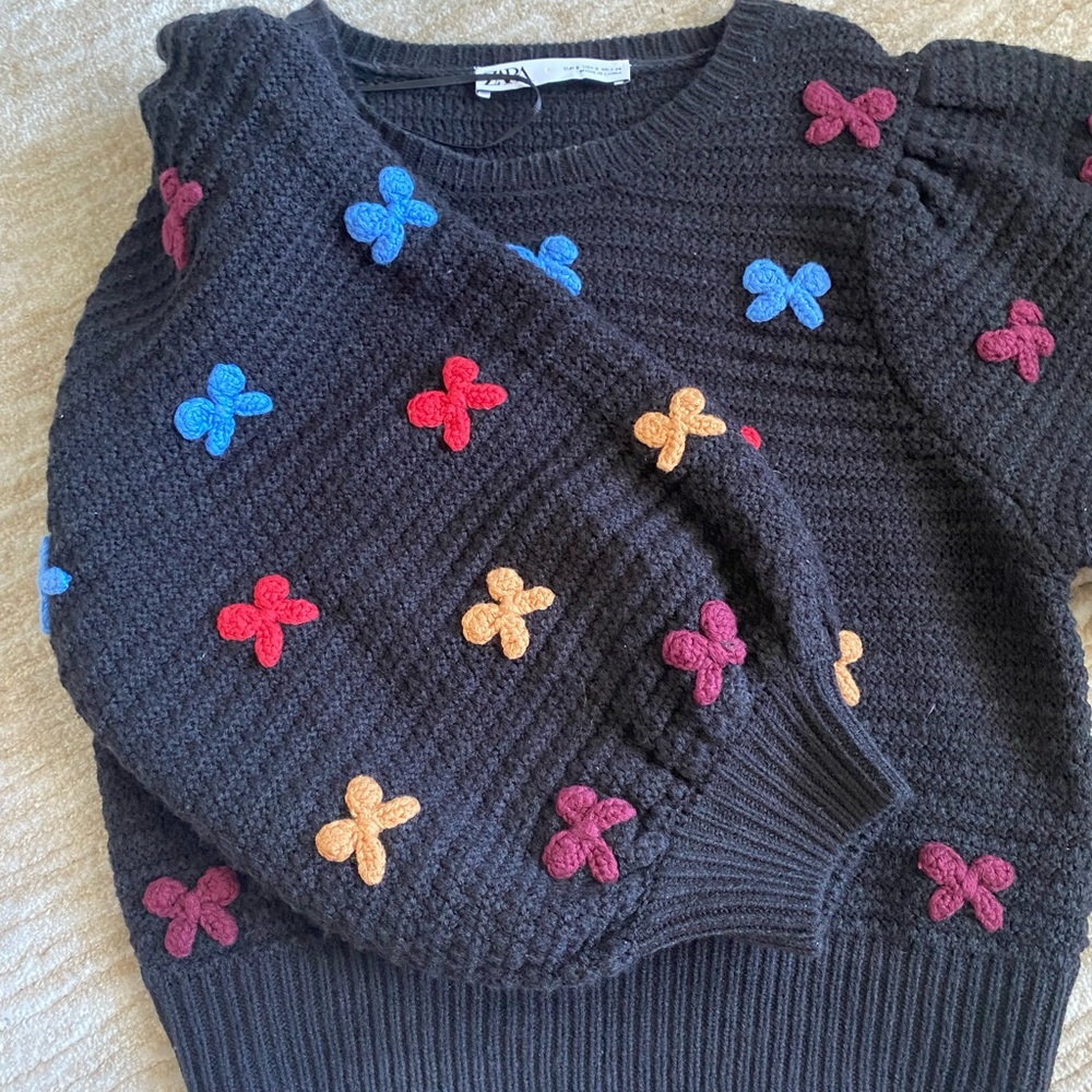 zara black sweater